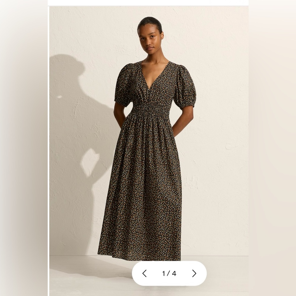 Matteau plunge button midi dress